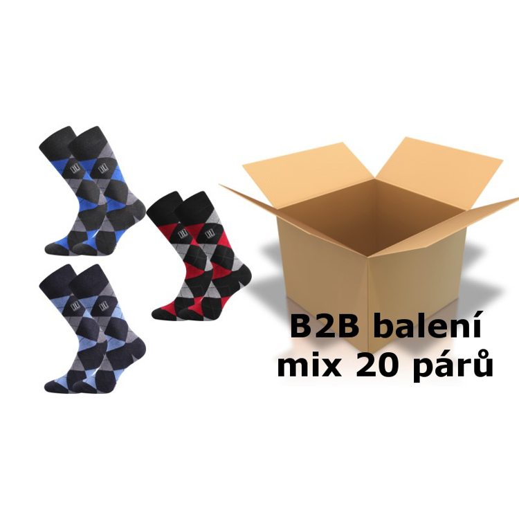 Kép LONKA Ponožky pánské společenské DIMAGE velkoobchodní kartonové balení MIX (20 párů)