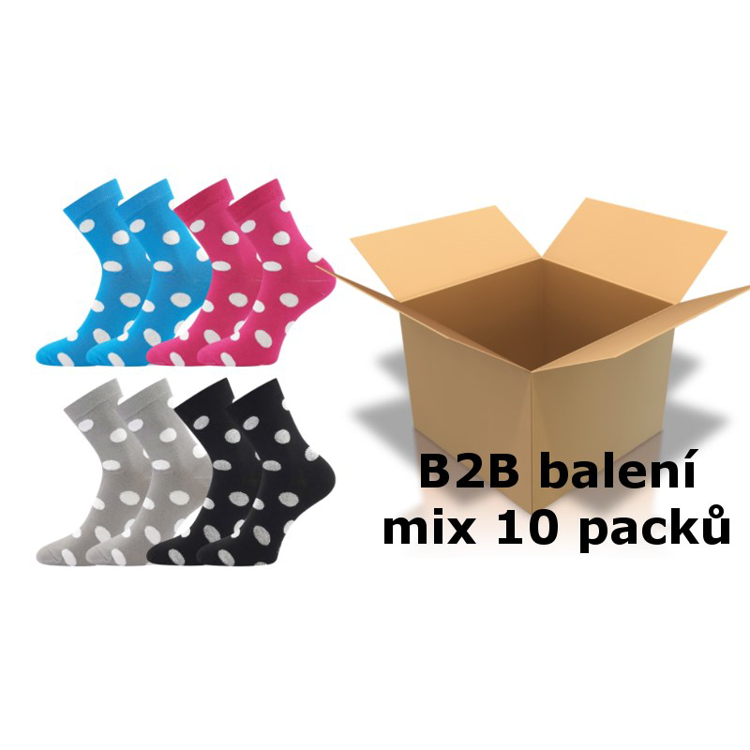 Kép BOMA Ponožky dámské slabé IVANA 52 velkoobchodní kartonové balení MIX (10 pack)