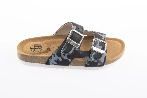 Kép BF BY-513-16-98 Gyermek papucs fekete és szürke terepszínűben