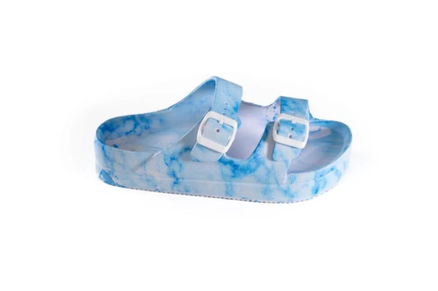 Kép Női platform papucs fehér és kék színben