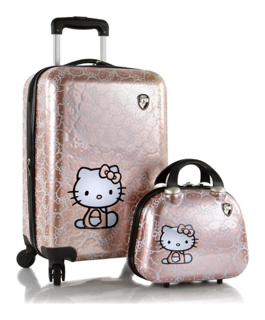 Kép Heys Kids Hello Kitty Metallic - 2 darabos bőrönd: 33,8 l / Kozmetikai tok: 3 L