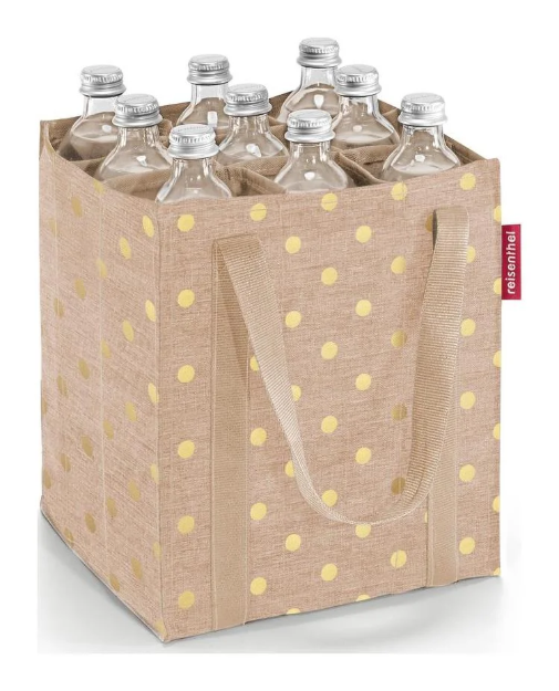Kép Reisenthel Bottlebag Metallic Dots kávé