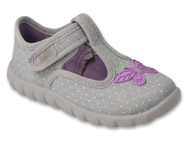 Kép BEFADO 627P004 lány papucs SZ szürke pillangó