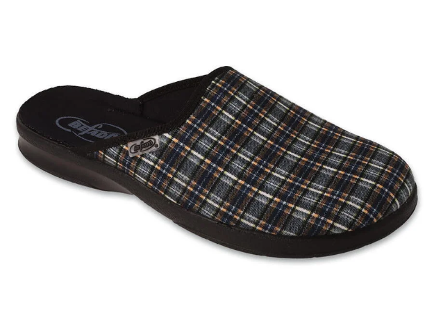 Kép BEFADO 548M040 férfi papucs LEON Általános iskola kockás