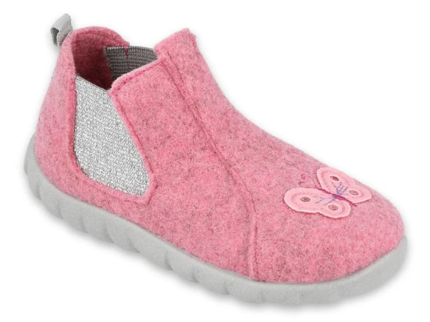 Kép BEFADO 546P024 lányoknak rózsaszín csokornyakkendős papucsok