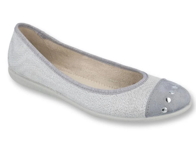 Kép BEFADO 309Q017 LENA balerinák ezüst pöttyök a lábujjban