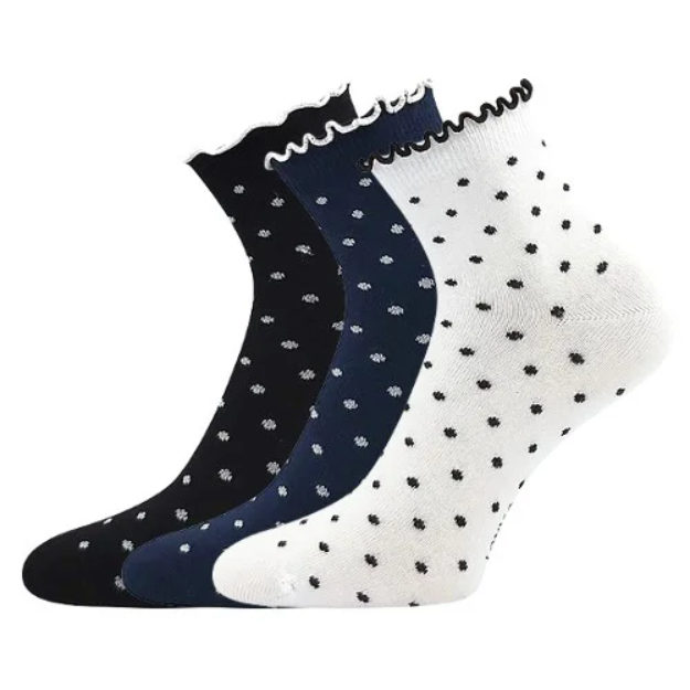 Kép LONKA Női zokni SOPHIA dekoratív szegéllyel MIX pöttyös (3 pár)