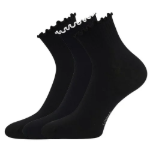 Kép LONKA Női SOPHIA zokni dekoratív szegéllyel MIX BLACK (3 pár)