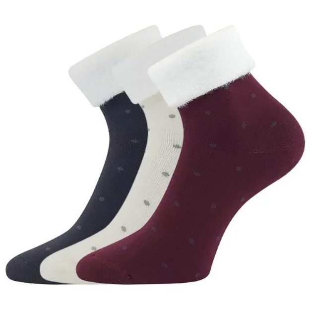 Kép LONKA Női teljes frottír zokni HERMIONA pöttyös MIX (3 pár)