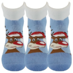 Kép LONKA Női zokni MEDEA karácsonyi képpel SOBA világoskék (3 pár)
