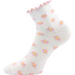 Kép BOMA Lány zokni SOPHINKA dekoratív szegéllyel MIX virágokkal (2. minőség - széles) (3 pár)