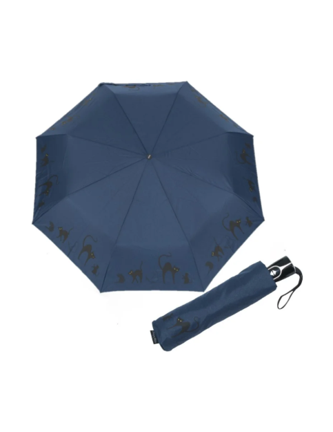 Kép DOPPLER Fiber Magic Cats - női teljesen automata esernyő kék színben