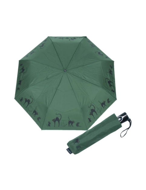 Kép DOPPLER Fiber Magic Cats - női teljesen automata esernyő zöld