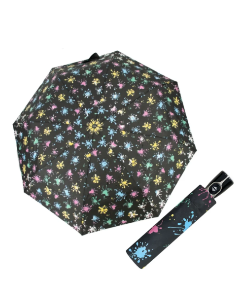 Kép DOPPLER Fiber Magic színes - női teljesen automata esernyő, fekete színű
