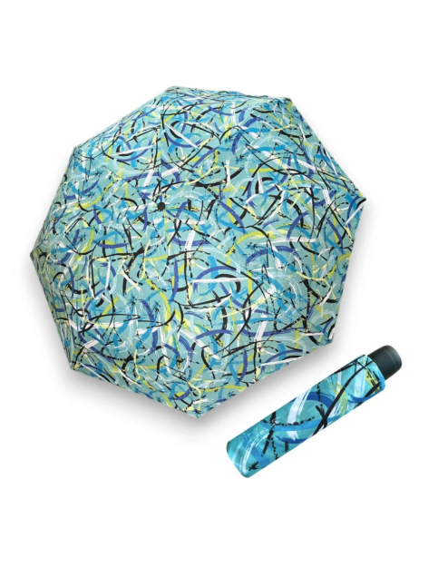 Kép DERBY Hit Mini Moving Lines Blue - női összecsukható esernyő zöld