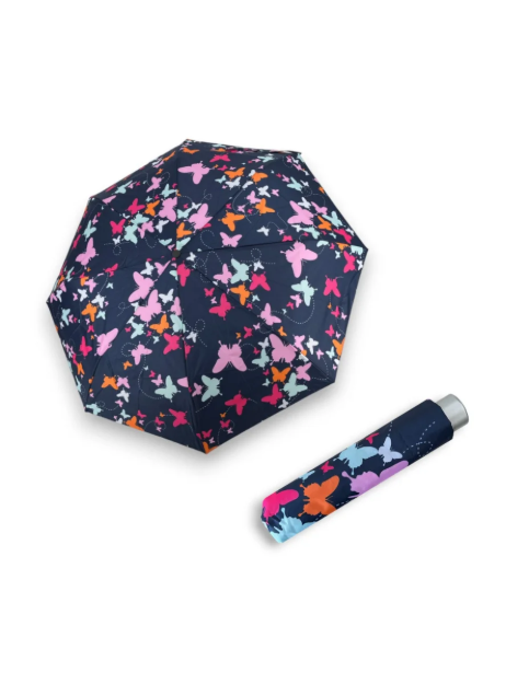 Kép DOPPLER Mini Light Butterfly - női összecsukható esernyő kék