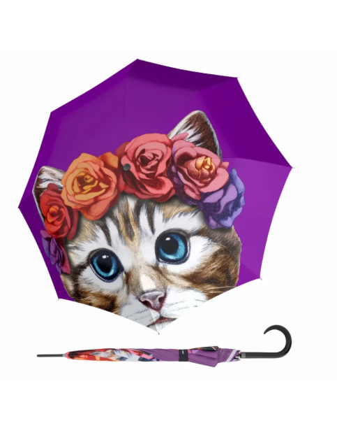 Kép DOPPLER Modern Art Hosszú AC Kis szépség - csupasz kidobó esernyő lila