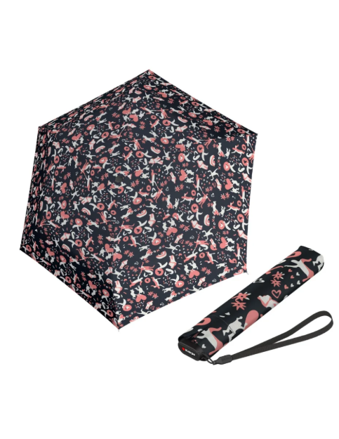 Kép KNIRPS US.050 ultra light slim kézi ölelés fekete - könnyű női összecsukható lapos esernyő több színben