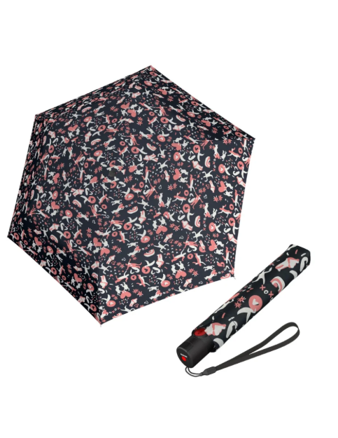 Kép KNIRPS U.200 Duomatic ölelés fekete - elegáns női teljesen automata esernyő többszínű