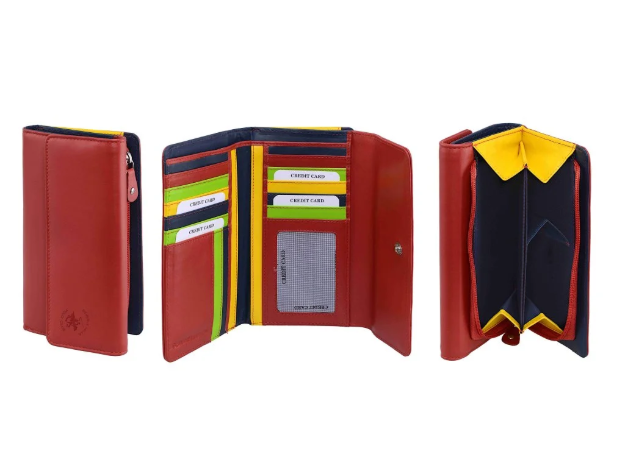 Kép Dámská peněženka BHPC Colorfull long combi BH-2967-02 červená