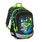 Kép Bagmaster ALFA 26 B školní tříkomorový batoh – kostičkový svět Vícebarevná 23 l