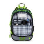 Kép Bagmaster ALFA 26 B školní tříkomorový batoh – kostičkový svět Vícebarevná 23 l