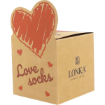 Kép LONKA Ponožky pro zamilované DARLING černé se srdíčky design 2 (3 páry)