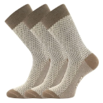 Kép LONKA Ponožky dámské žakárové ŽANETA s bavlnou SVĚTLE HNĚDÉ (3 páry)