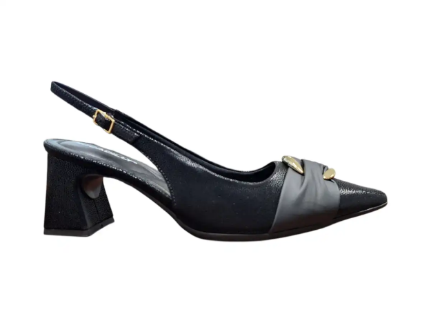 Kép Piccadilly 764020-2 női fekete sarkú szandál