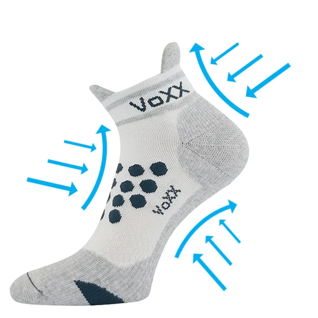 Kép VOXX Ponožky kompresní sportovní SPRINTER nízké s ionty stříbra BÍLÉ S TMAVĚ ZELENOU