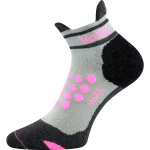 Kép VOXX Ponožky kompresní sportovní SPRINTER nízké s ionty stříbra SVĚTLE ŠEDÉ S RŮŽOVOU