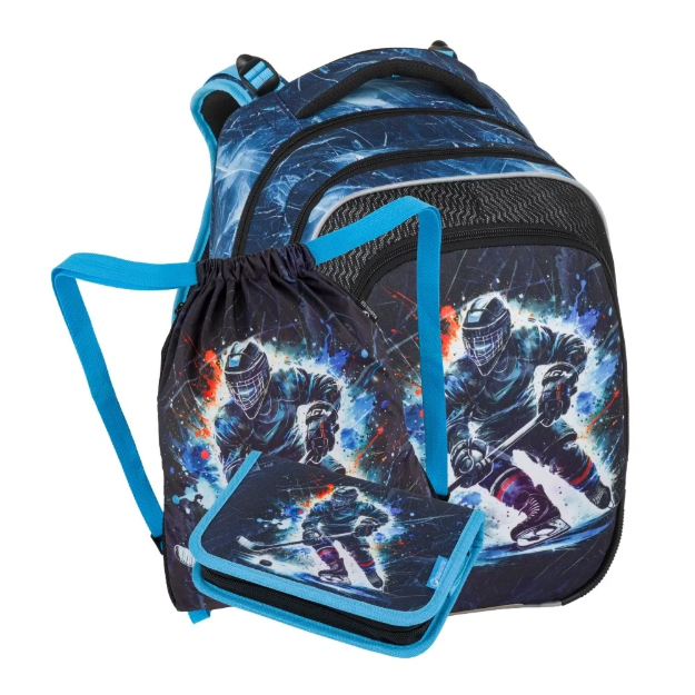 Kép Bagmaster BETA 26 D malý školní set pro prvňáčky – hokej Modrá 23 l