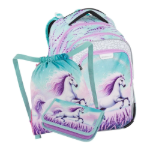 Kép Bagmaster LUMI 26 B malý školní set pro prvňáčky – kůň Modrá 23 l