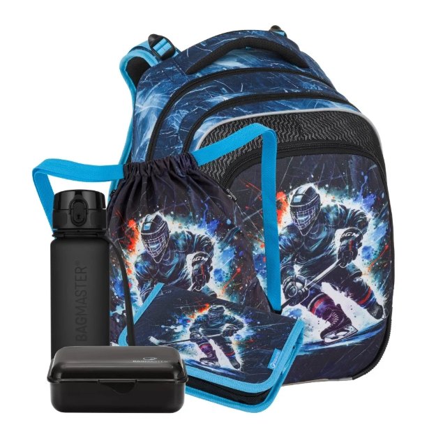 Kép Bagmaster BETA 26 D velký školní set pro prvňáčky – hokej Modrá 23 l