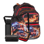 Kép Bagmaster DOPI 26 B velký školní set pro prvňáčky – hasiči Černá 23 l