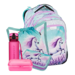 Kép Bagmaster LUMI 26 B velký školní set pro prvňáčky – kůň Modrá 23 l