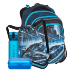 Kép Bagmaster LUMI 26 C velký školní set pro prvňáčky – auto Modrá 25 l