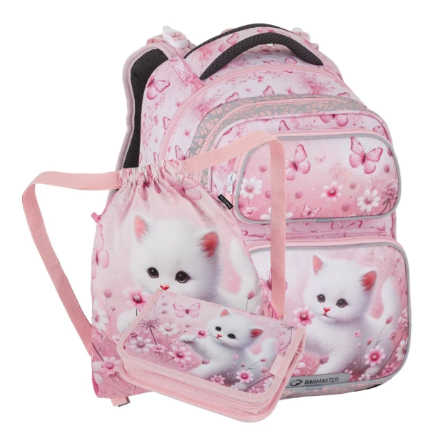 Kép Bagmaster DOPI 26 A malý školní set pro prvňáčky – kočička Růžová 23 l