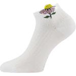 Kép LONKA Ponožky dámské elegantní FLITANA 02 s kamínky BÍLÉ (3 páry)