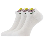 Kép LONKA Ponožky dámské elegantní FLITANA 02 s kamínky BÍLÉ (3 páry)