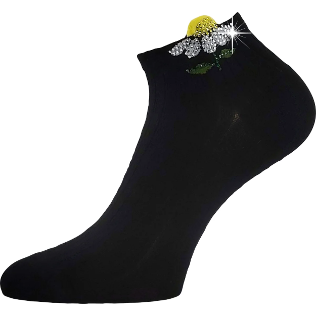Kép LONKA Ponožky dámské elegantní FLITANA 02 s kamínky ČERNÉ (3 páry)