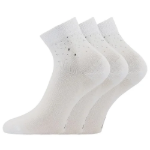 Kép LONKA Ponožky dámské elegantní FLITANA 03 s kamínky BÍLÉ (3 páry)