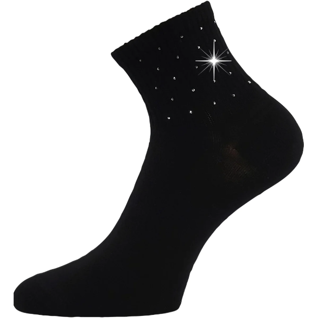 Kép LONKA Ponožky dámské elegantní FLITANA 04 s kamínky ČERNÉ (3 páry)