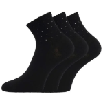 Kép LONKA Ponožky dámské elegantní FLITANA 04 s kamínky ČERNÉ (3 páry)