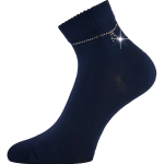 Kép LONKA Ponožky dámské elegantní FLITANA 05 s kamínky TMAVĚ MODRÉ (3 páry)