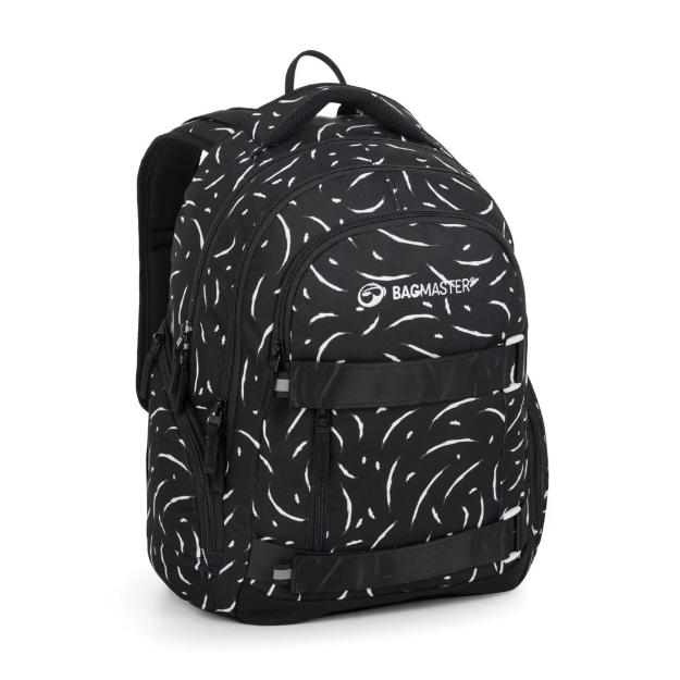 Kép Bagmaster NOMAD 25 A studentský batoh – černo-bílý Černá 30 l