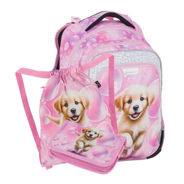 Kép Bagmaster LUMI 26 A malý školní set pro prvňáčky – pejsek Růžová 23 l