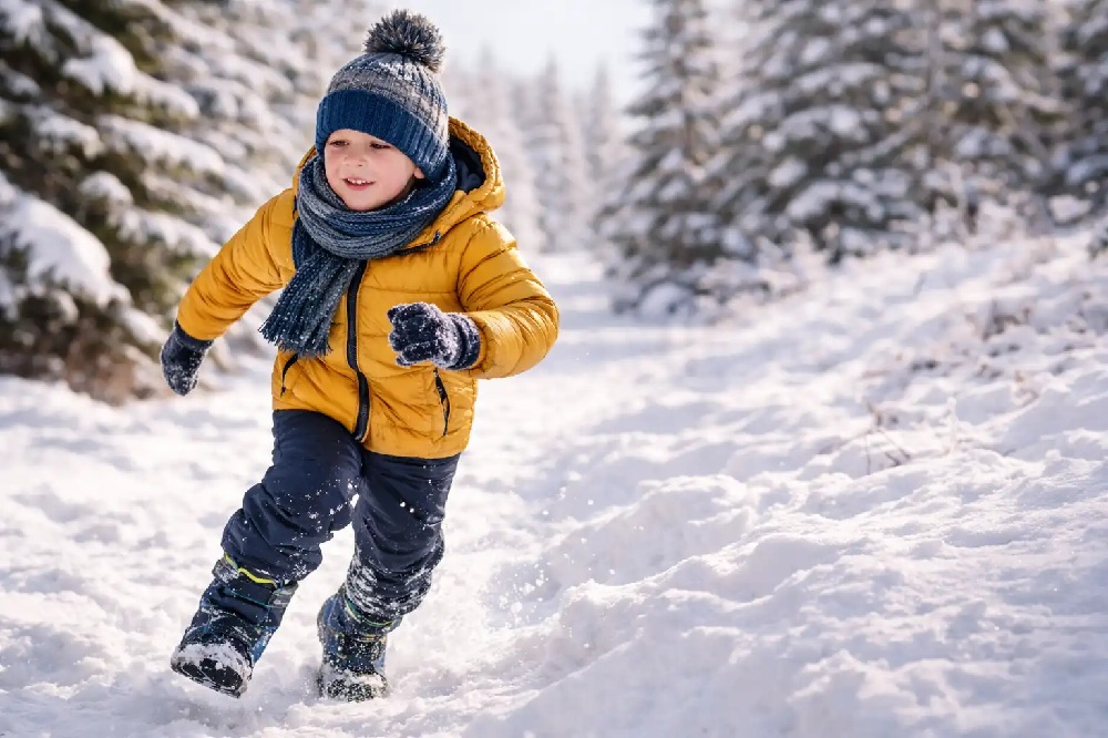 Vízálló gyermek bokás téli cipő hóra és fagyra