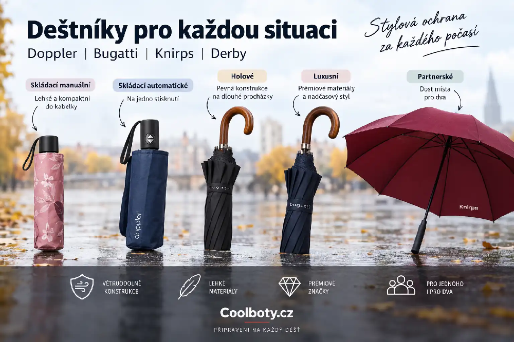 Doppler és Bugatti összecsukható, hosszú, luxus és páros esernyők a Coolcipok.hu oldalon
