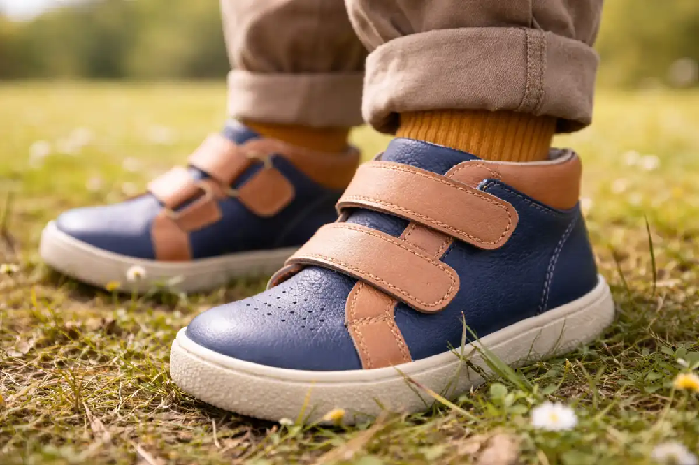 Minőségi bőr gyermek sétacipő Pegres a természetben